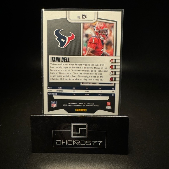 2023 Panini Absolute Football Tank Dell RC - Picture 2 of 2